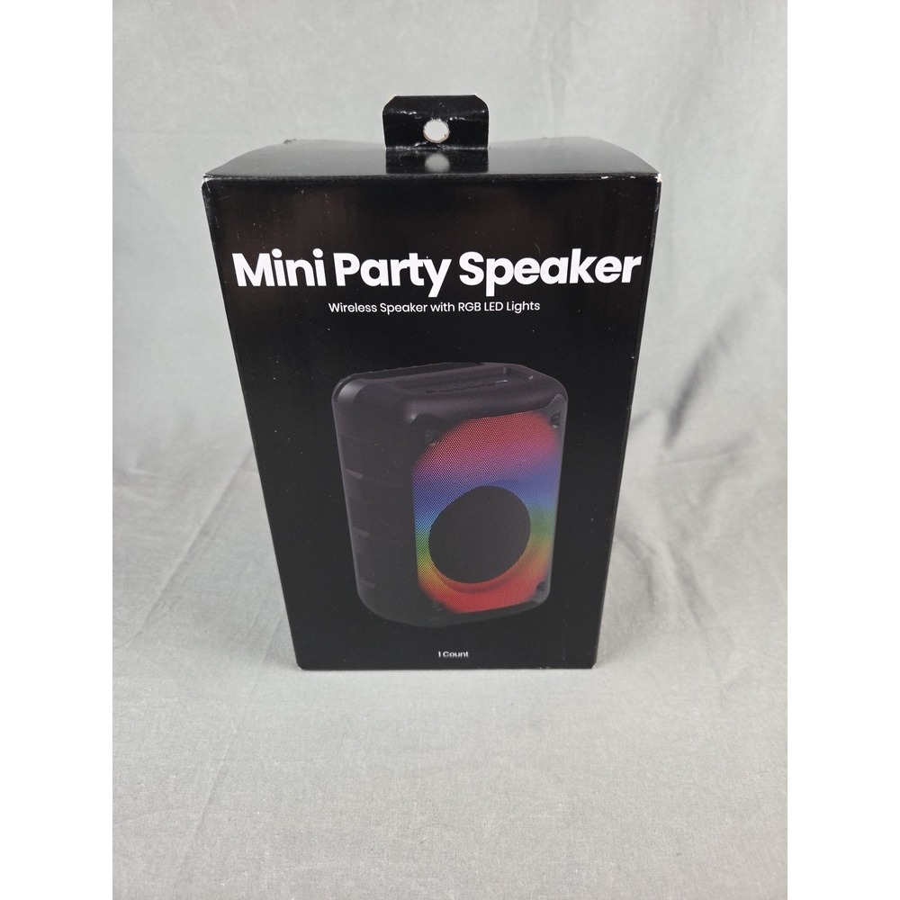 Mini Party Speaker Wireless With RGB LED Lights 12 Light Settings 1500 mAh